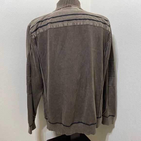 BKE Buckle Sweater Mens Size XL Athletic Fit Long Sleeve Brown 1/4 Zip Pullover - Picture 6 of 8